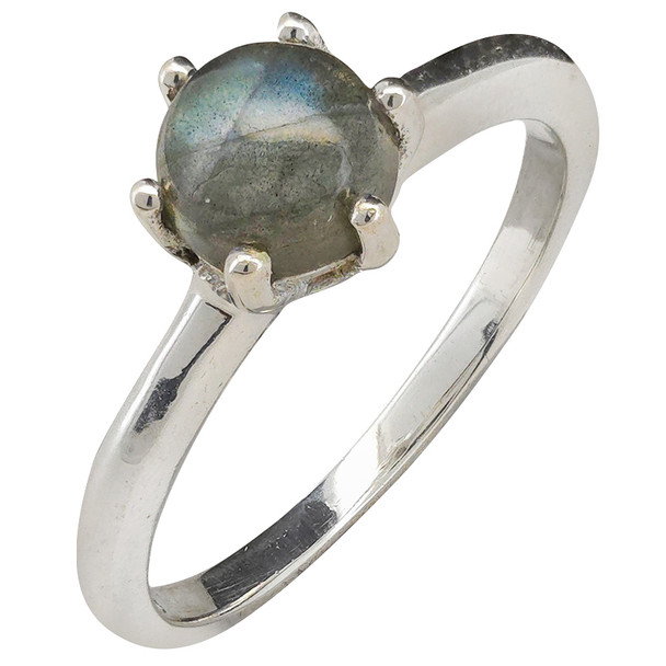 Labradorite Prong Set Sterling Silver Ring