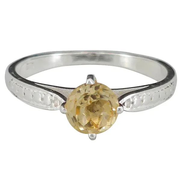 Faceted Citrine Sterling Silver Ring