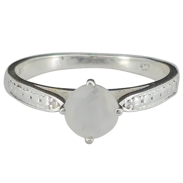 Faceted Moonstone Sterling Silver Ring