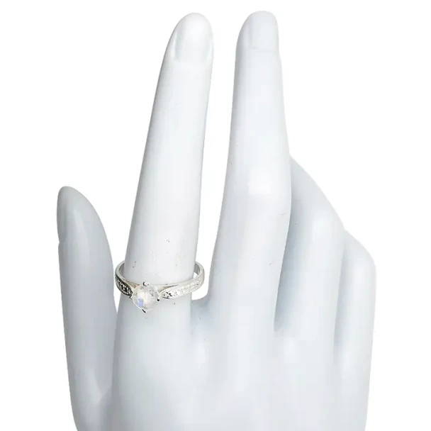 Faceted Moonstone Sterling Silver Ring