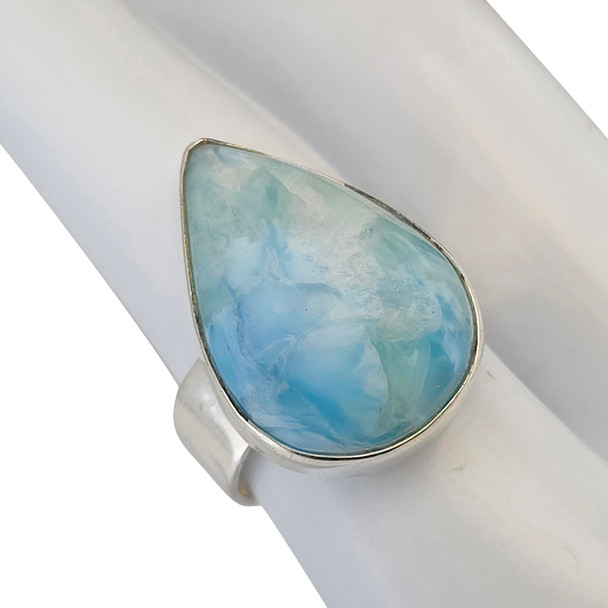 Larimar Teardrop Sterling Silver Ring