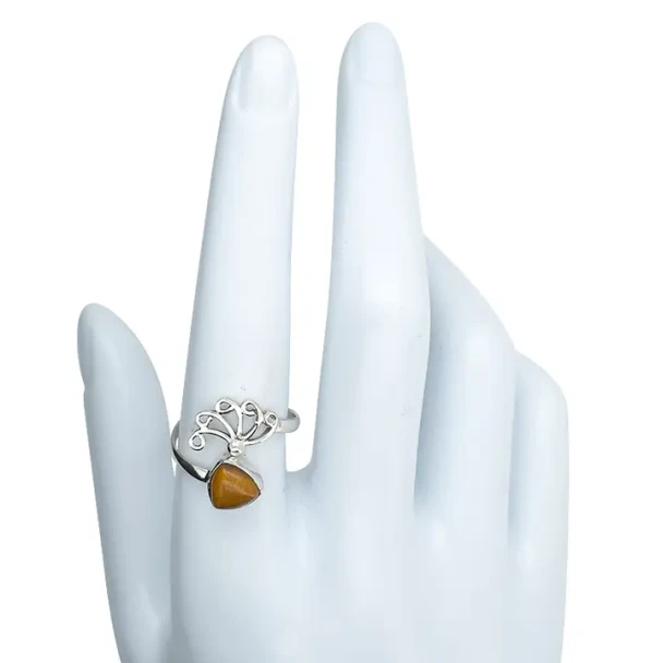 Tiger Eye Sterling Silver Adjustable Ring