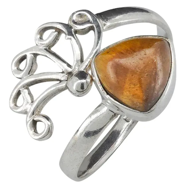 Tiger Eye Sterling Silver Adjustable Ring
