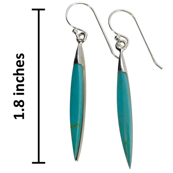 Howlite Marquise Sterling Silver Hook Earrings