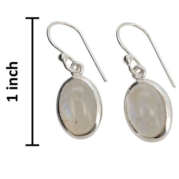 Moonstone Sterling Silver Hook Earrings
