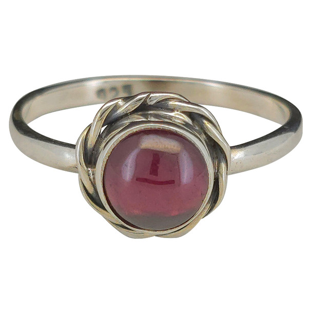 Garnet Sterling Silver Ring