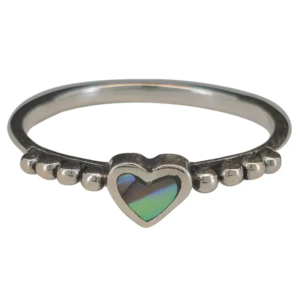 Abalone Sterling Silver Heart Ring