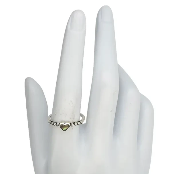 Abalone Sterling Silver Heart Ring