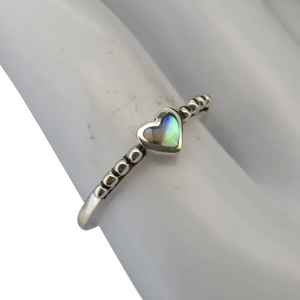 Abalone Sterling Silver Heart Ring