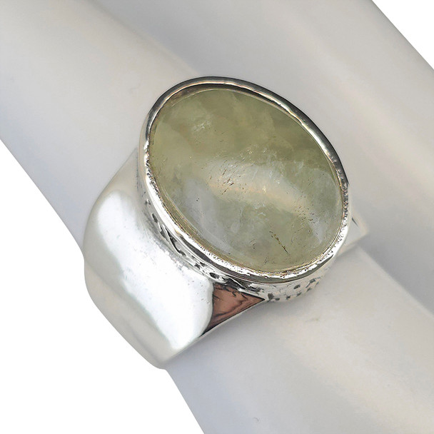 Prasiolite Scrollwork Sterling Silver Ring
