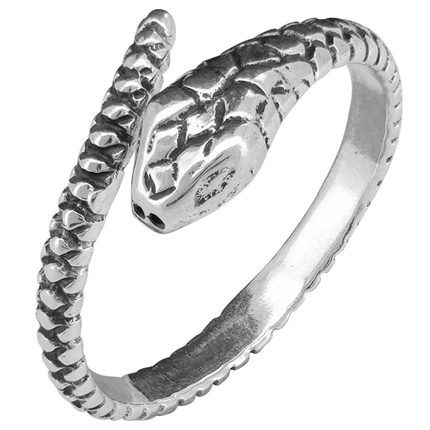 Adjustable Snake Wrap Sterling Silver Ring