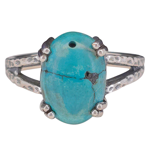 Turquoise Split Band Sterling Silver Ring
