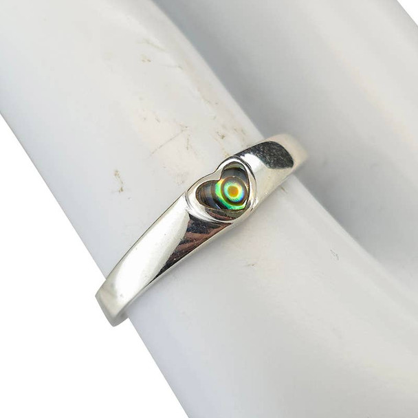 Abalone Sterling Silver Heart Ring