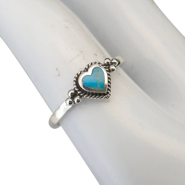 Turquoise Sterling Silver Heart Ring