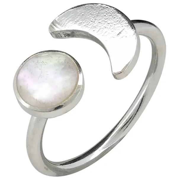 Mother-of-Pearl Sterling Silver Moon Ring