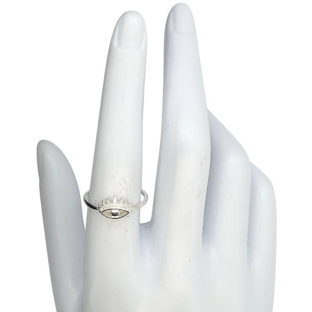 Evil Eye Sterling Silver Adjustable Ring