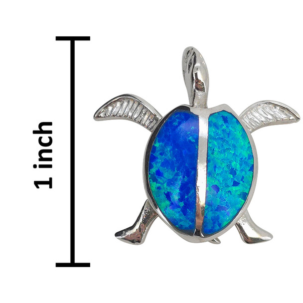 Opalite Turtle Sterling Silver Pendant