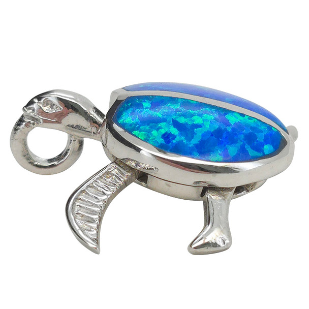 Opalite Turtle Sterling Silver Pendant