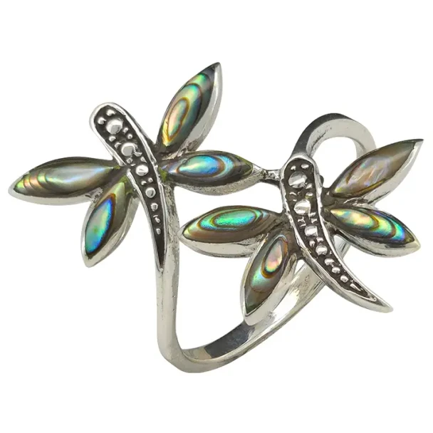 Dragonfly Sterling Silver Abalone Ring