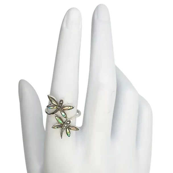 Dragonfly Sterling Silver Abalone Ring