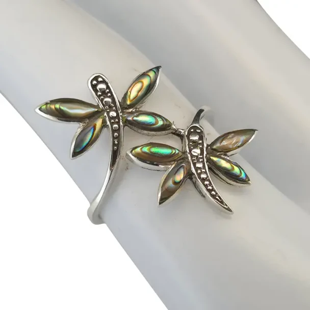 Dragonfly Sterling Silver Abalone Ring