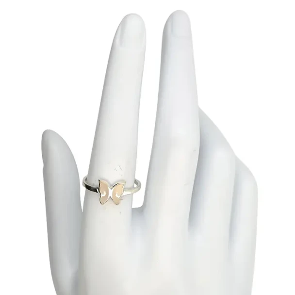Mother-of-Pearl Butterfly Sterling Silver Ring