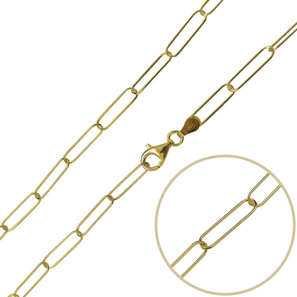 Italian Gold Plated Sterling Silver Chain Anti-Tarnish 18‚Ä≥