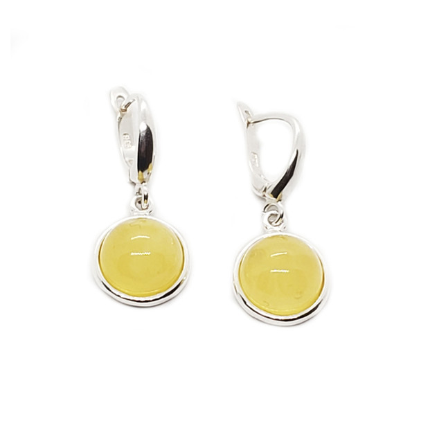 Butterscotch Amber Round Earrings