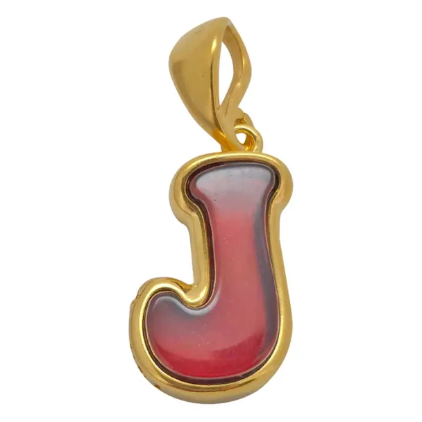Amber Gold Plated Silver Alphabet Collection Letter J Pendant