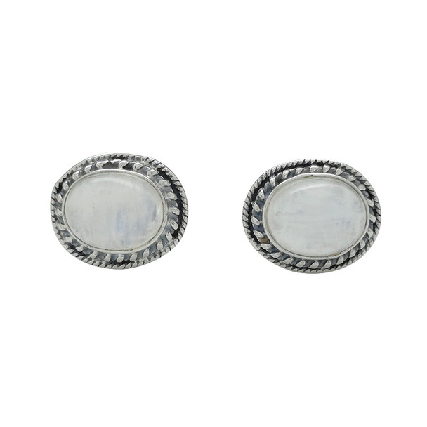 Moonstone Sterling Silver Stud Earrings