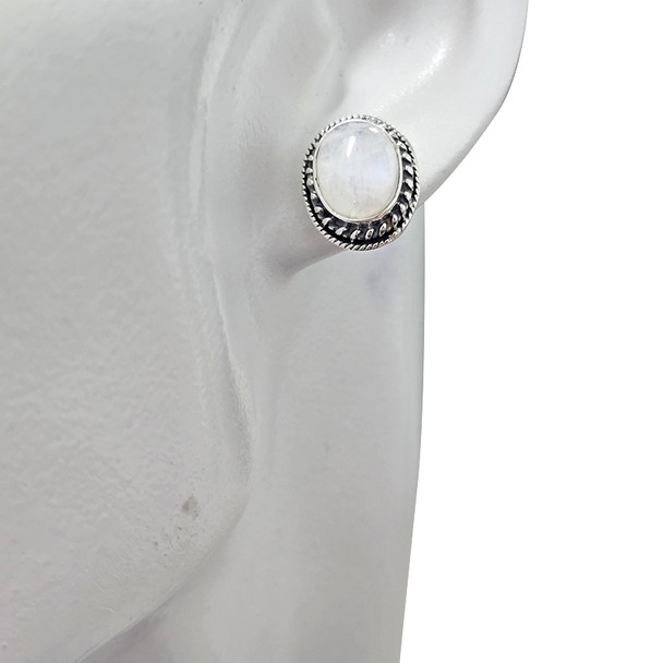 Moonstone Sterling Silver Stud Earrings