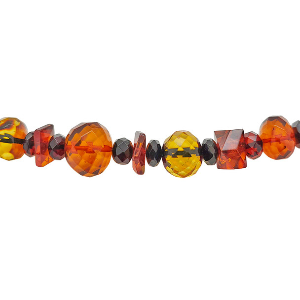 Faceted Multi-Color Amber Beaded Necklace 20‚Ä≥