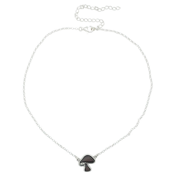 Cherry Amber Sterling Silver Mushroom Necklace