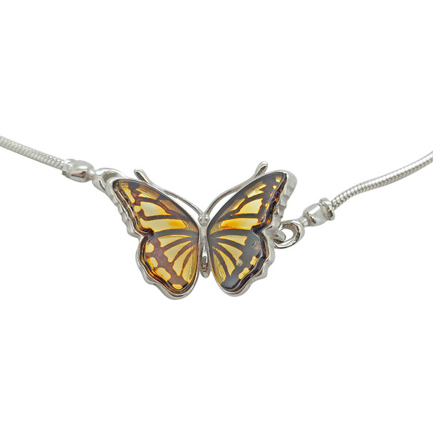 Cameo Sterling Silver Monarch Butterfly Slider Bracelet