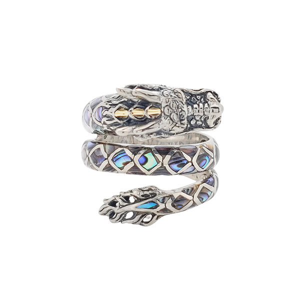 Abalone Sterling Silver Dragon Ring