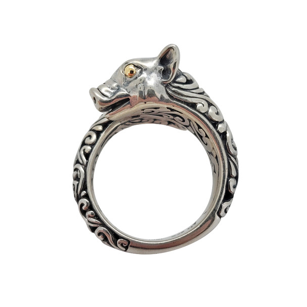 Pig Sterling Silver Ring