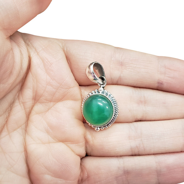 Green  Onyx Sterling Silver Pendant