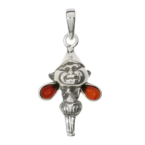 Cherry Amber Sterling Silver Fairy Pendant