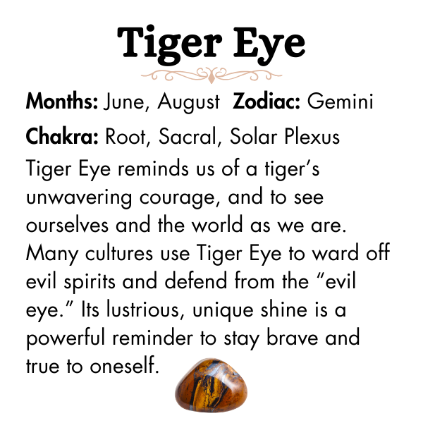 Tiger Eye Stone Properties Card
