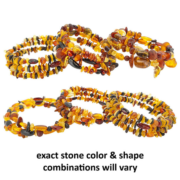 Multicolor Amber Memory Wire Bracelet