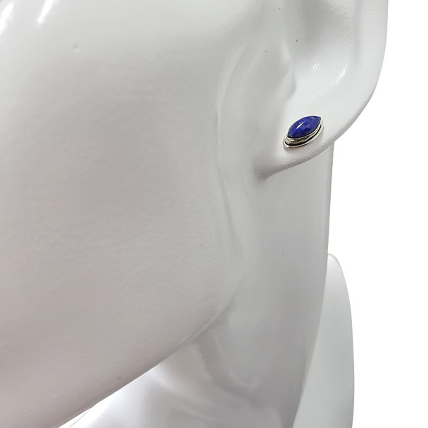 Lapis Silver Stud Earrings