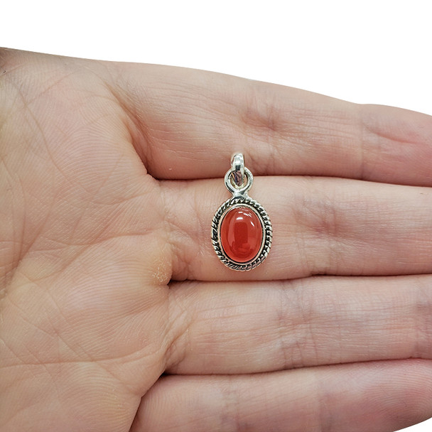 Red Onyx Silver Pendant