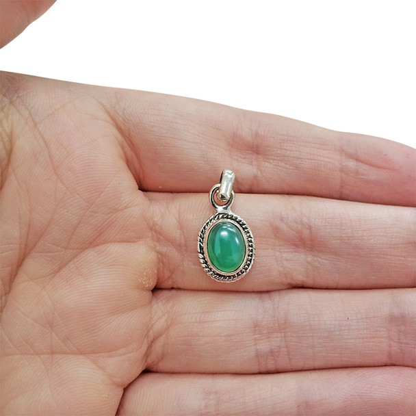 Green Onyx Silver Pendant