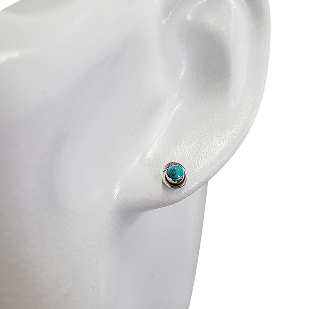Howlite Silver Stud Earrings.