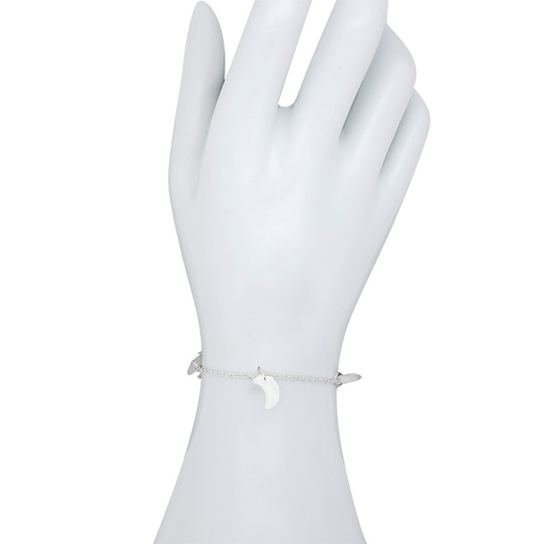 Moon Moonstone Silver Link Bracelet