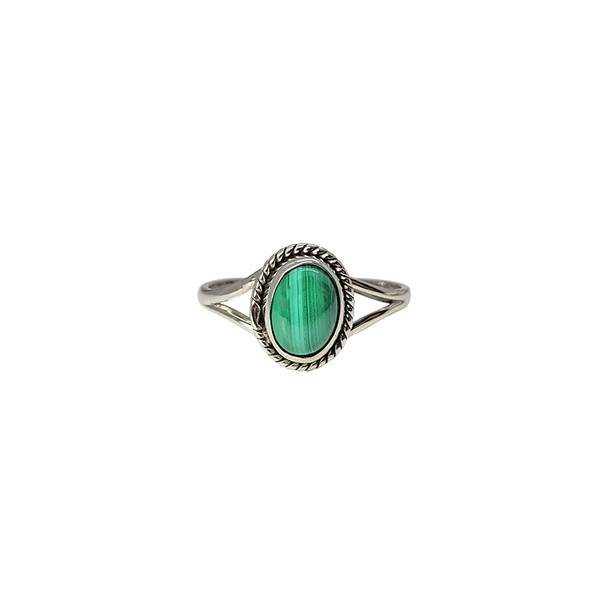 Malachite Stone Sterling Silver Ring