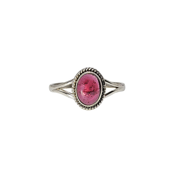 Garnet Stone Sterling Silver Ring
