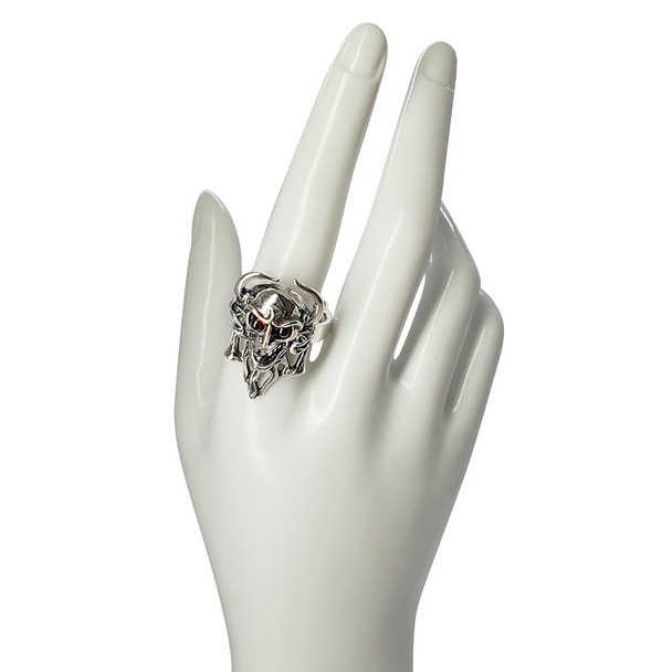 Cognac Amber Demon Sterling Silver Ring