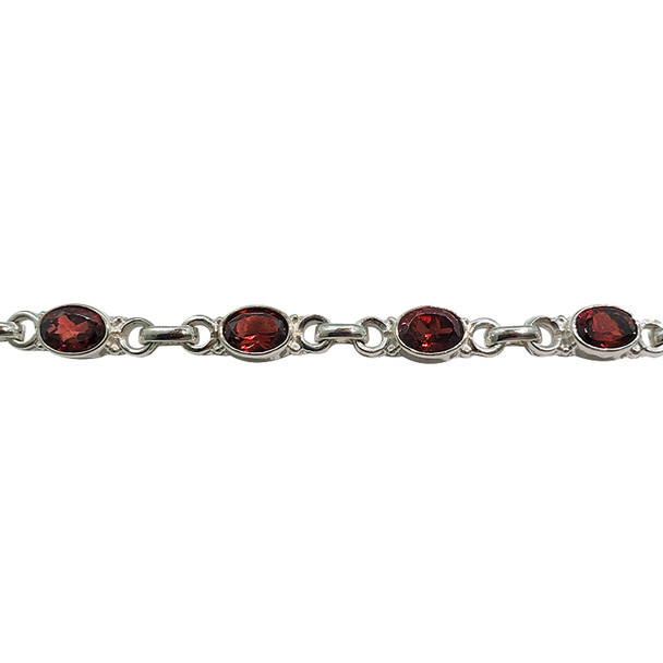 Faceted Garnet Link Bracelet