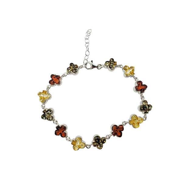 Multi-Color Amber Clubs Link Bracelet